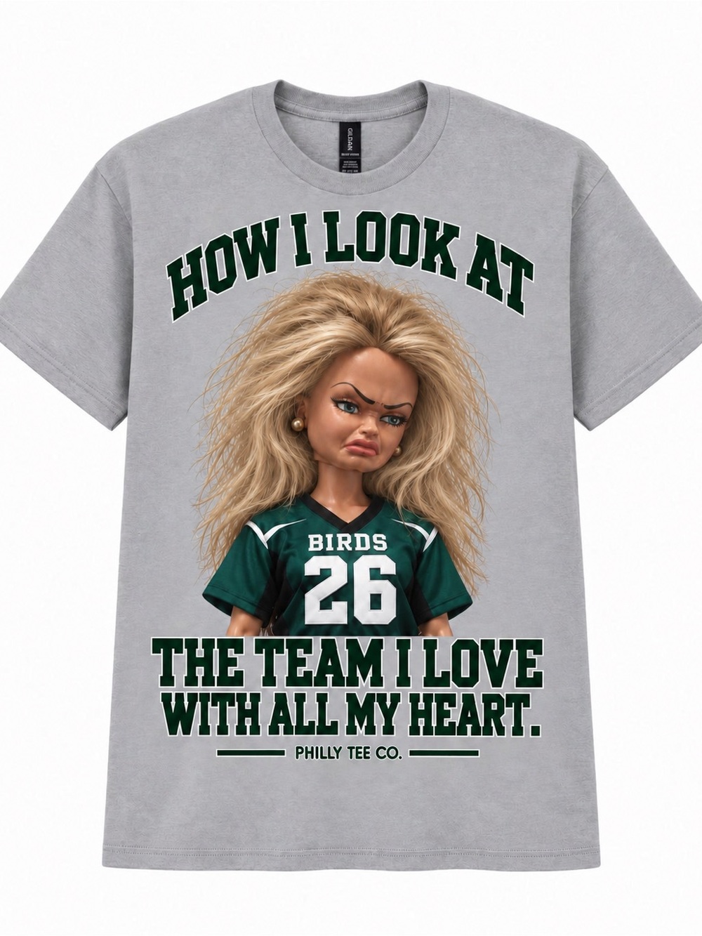 Women's Gray 'How I Look At' Graphic Tee - Eagles S-5xl